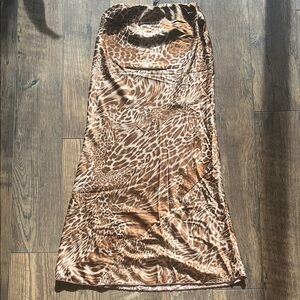 See You Monday Animal Print Maxi Skirt